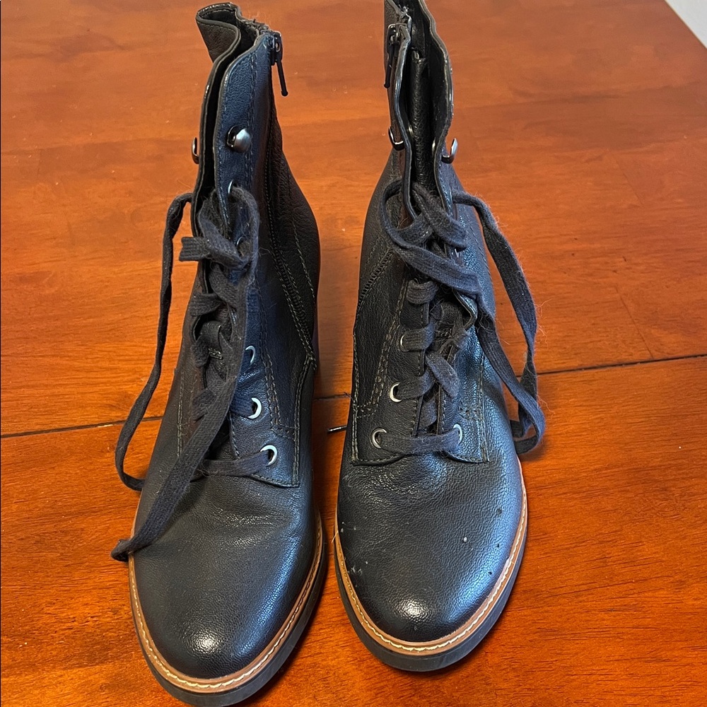 Naturalizer Black Lace-Up Ankle Boots - Picture 5 of 6